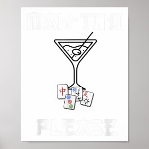 Funny Mahjong Mah-tini Tail Joke Mahjong  Poster