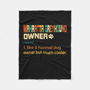 Funny Mahratta Greyhound Vintage Retro Dog Mom Dad Fleece Blanket