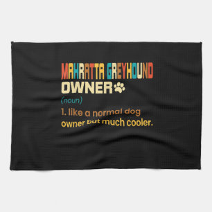 Funny Mahratta Greyhound Vintage Retro Dog Mom Dad Kitchen Towel