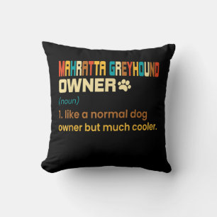 Funny Mahratta Greyhound Vintage Retro Dog Mom Dad Throw Pillow