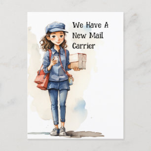 Funny Mail Carrier Moving Announcement Postcard