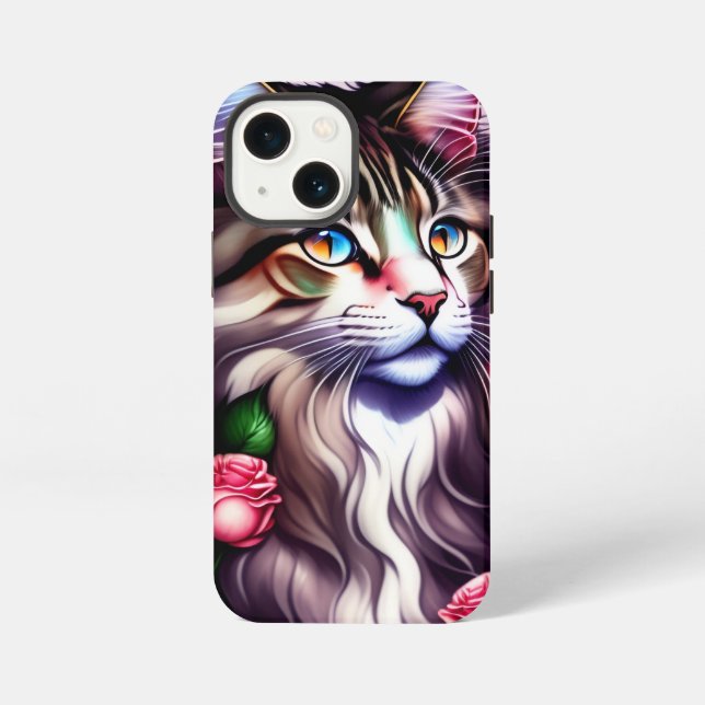 Funny Maine Coon Cat Face iPhone Case (Back)