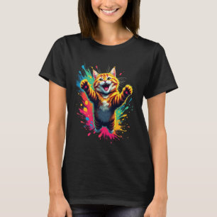 Funny Maine Coon Cat Jumping Design for Maine Coon T-Shirt