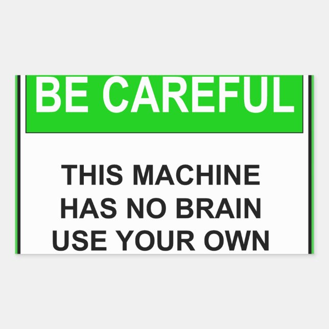 Funny Maintenance Caution Sign Sticker (Front)