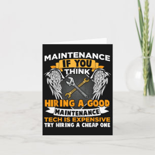 Funny Maintenance Tech Graphic Mechanic Dad Techni Card
