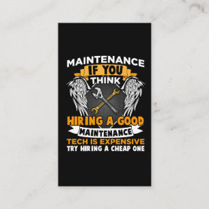 Funny Maintenance Tech Graphic Mechanic Technician Business Card