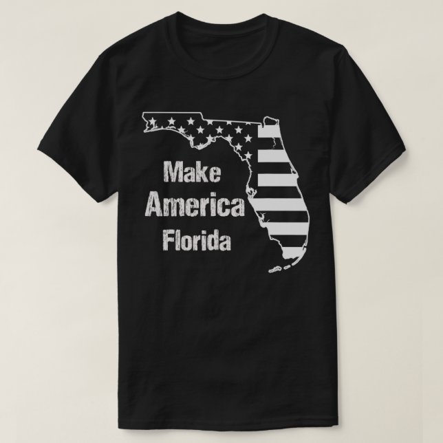 Funny Make America Florida American Flag Retro Vin T-Shirt (Design Front)
