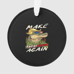 Funny Make Amerigator Again Donald Parody American Ornament