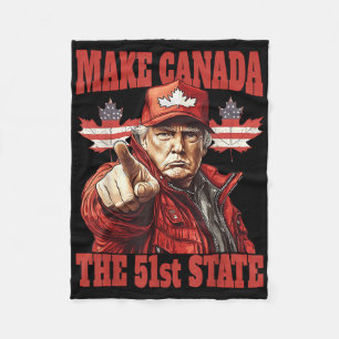 Funny Make Canada 51st State Fleece Blanket