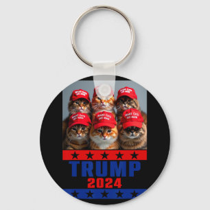 Funny Make Cats Save Again Trump Usa President Ele Keychain
