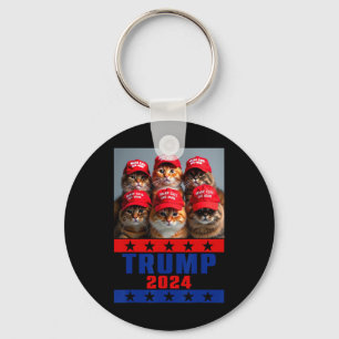 Funny Make Cats Save Again Trump Usa President Ele Keychain