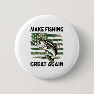 Funny Make Fishing Great Again Camo B Fish America 2 Inch Round Button
