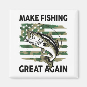 Funny Make Fishing Great Again Camo B Fish America Magnet