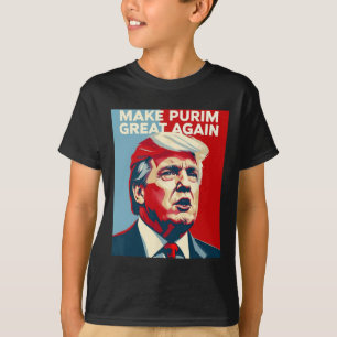 Funny Make Purim Great Again Purim Costume Trump L T-Shirt