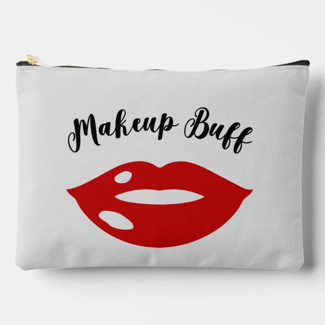 funny Makeup Buff word art  Accessory Pouch (Front)