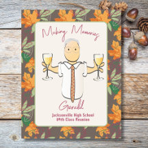 Funny Male Cartoon Champagne Autumn Cruise Door