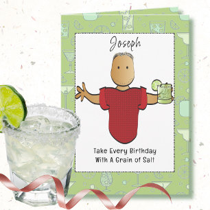 Funny Male Cartoon Margarita Birthday           Card