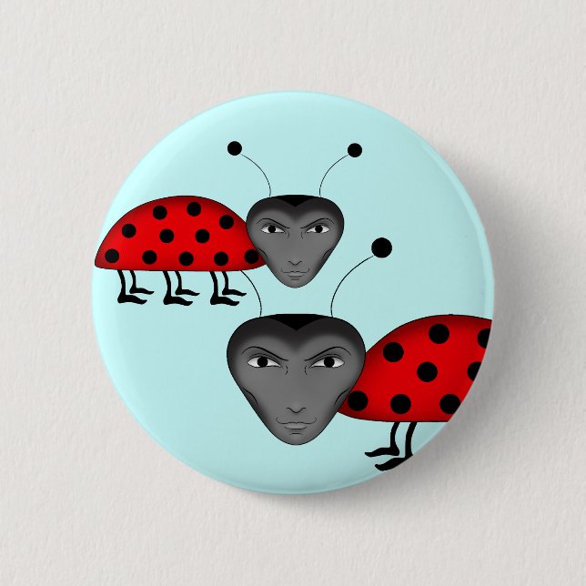 Funny male ladybugs 2 inch round button (Front)