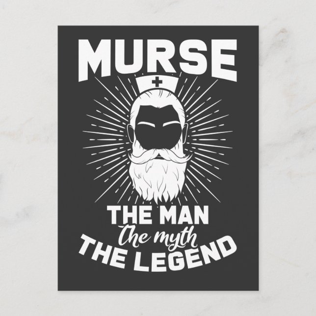 Funny Male Nurse Father Husband Dad Hospital Humou Postcard (Front)