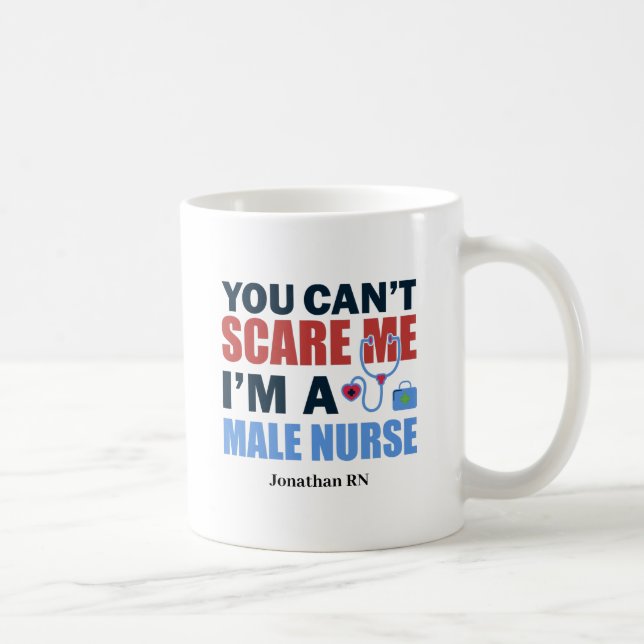 Funny Male Nurse Personalized Coffee Mug (Right)