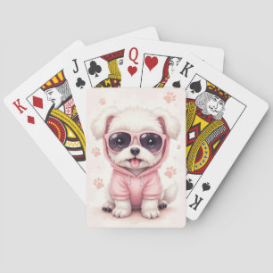Funny Maltese Kawaii Dog Playing Cards