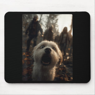 Funny Maltese Selfie With Zombies Spooky Halloween Mouse Pad
