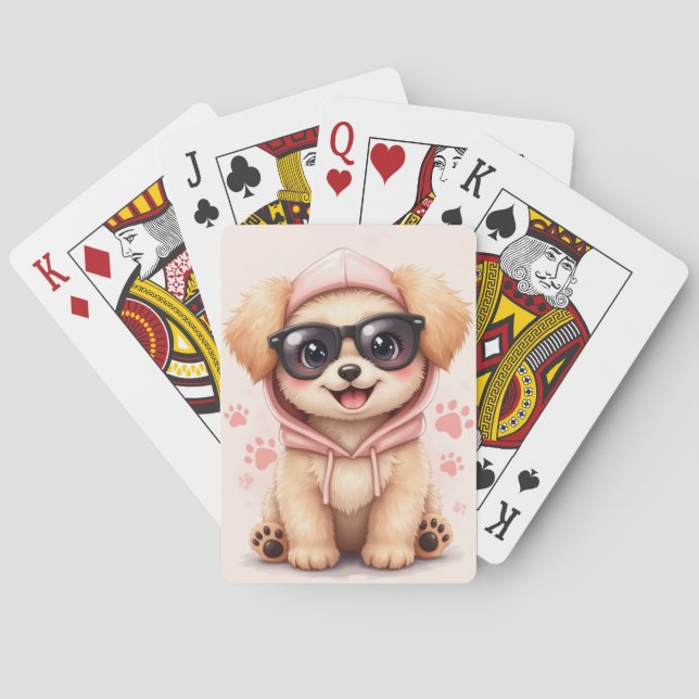 Funny Maltipoo Kawaii Dog Playing Cards (Back)