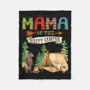 Funny Mama Happy Camper Birthday Camping Fleece Blanket