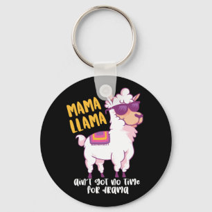 Funny Mama Llama No Time For Drama Mother's Day Keychain