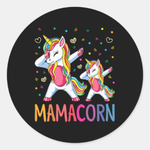 Funny Mamacorn Unicorn Costume Mom Mother's Day Classic Round Sticker