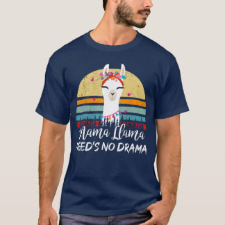 Funny MamaLlama Needs No Drama Women Llama Mom Mot T-Shirt