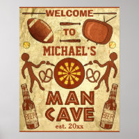 Funny Man Cave with Your Name Custom
