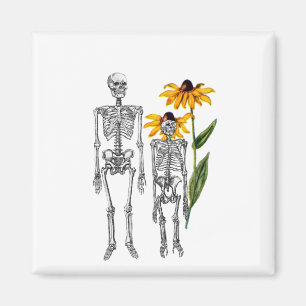 Funny Man Chimpanzee Skeleton Black Eyed Susan Magnet