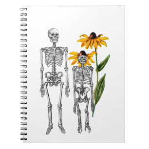 Funny Man Chimpanzee Skeleton Black Eyed Susan Notebook