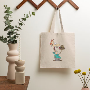 Funny Man Eating A Sandwich Tote Bag