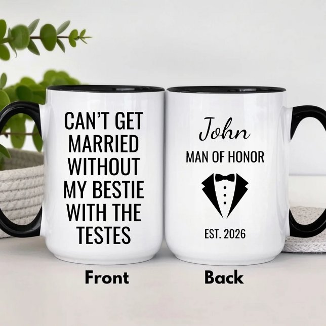 Funny Man of Honor Mug Bestie with the Testes (Créateur téléchargé)
