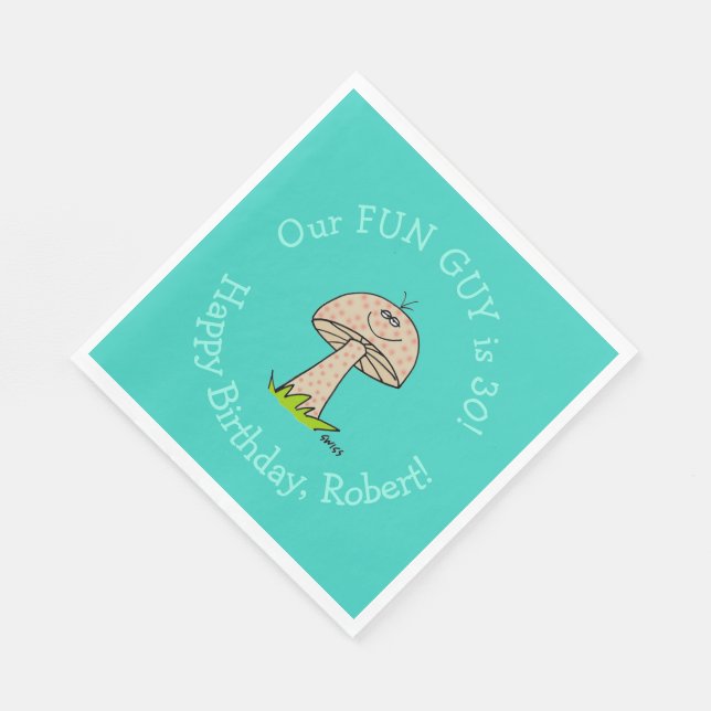 Funny Man or Boy Fun Guy Birthday Party Paper Napkin (Corner)