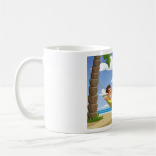 Funny Man Relaxing in Beach Hammock Coffee Mug
