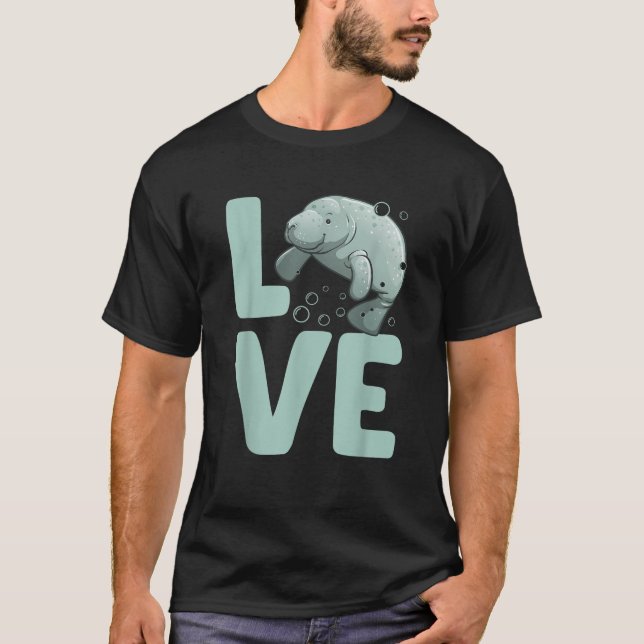 Funny Manatee Design For Men Women Kids Dugong Man T-Shirt (Front)