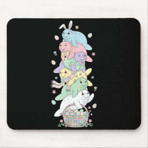 Funny Manatee Easter Egg Kids Mens Womens Easter Mouse Pad