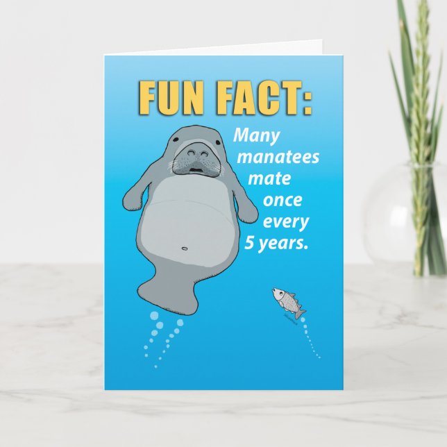 Funny Manatee Mating Habits Birthday Card (Front)