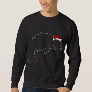 Funny Manatee Xmas Lighting Santa Hat Manatee Chri Sweatshirt