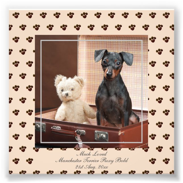 Funny Manchester Terrier PHOTO Named Keepsake (Front)