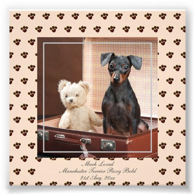 Funny Manchester Terrier PHOTO Named Keepsake Print (Front)