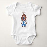 Funny mandrill doctor cartoon illustration