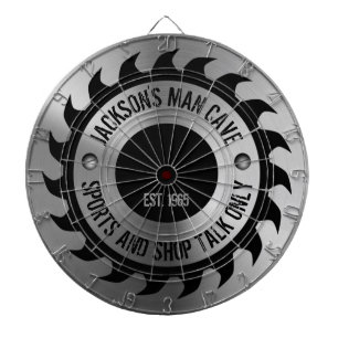 Funny Manly Man Cave Steel Circular Saw Blade Dartboard