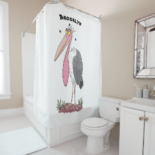 Funny marabou stork cartoon