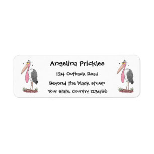Funny marabou stork cartoon