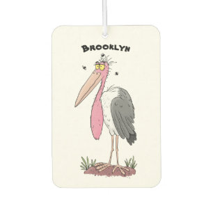 Funny marabou stork cartoon  air freshener
