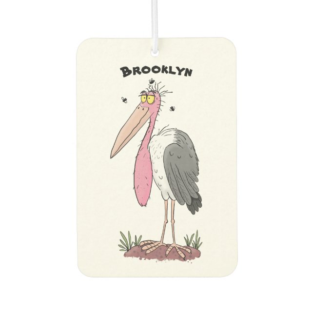 Funny marabou stork cartoon  air freshener (Front)